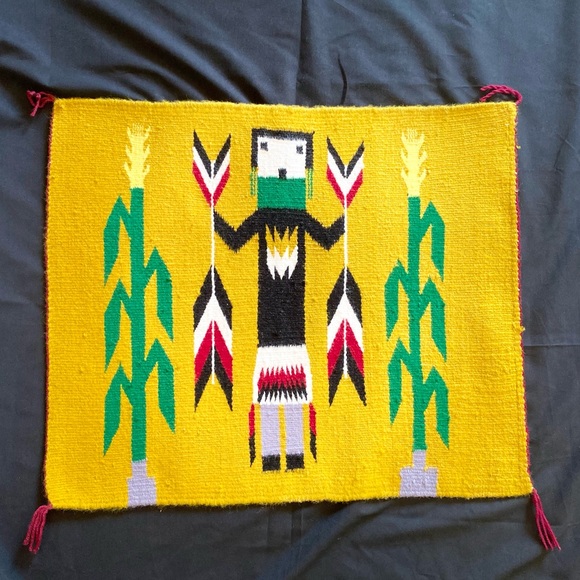 Navajo Yei Woven Vintage Wall Hanging Rug - Picture 8 of 12